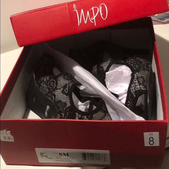 BLACK LACE ROMANTIC ANKLE HIGHE OPEN TOED HEELS - Picture 8 of 8